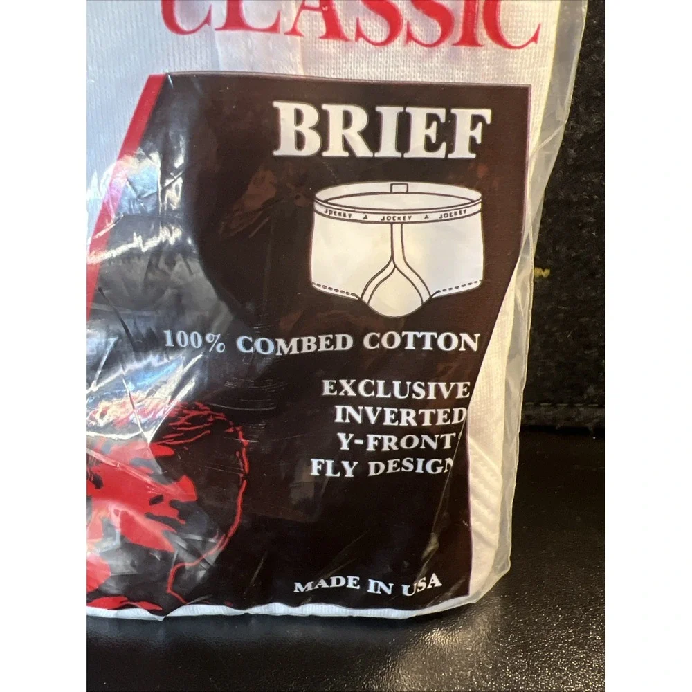 Vintage Jockey Classic Brief Mens Sz 40 Made In USA 3 Pack White NOS‎ Underwear